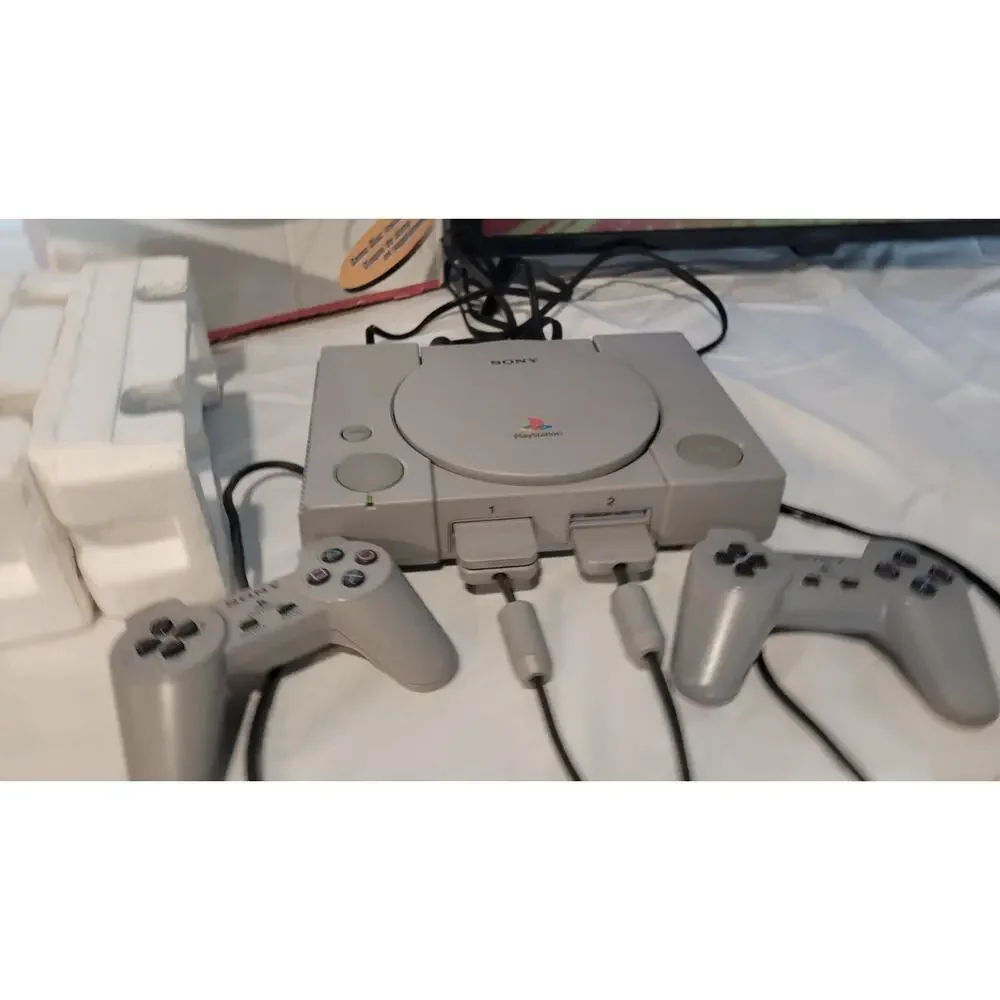 Sony PlayStation PS1 Console Bundle CIB Original Box DDR Game 2 Controllers Mem